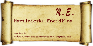 Martiniczky Enciána névjegykártya